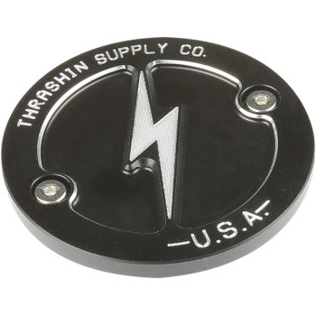 THRASHIN SUPPLY CO. Points Cover - Dished - Black - 2 Hole - M8