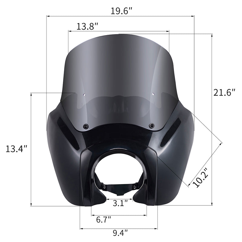 ADVANBLACK T-Sport Fairing - Smoke Windshield - Unpainted - FX '18-'25