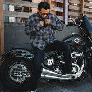  This versatile garment seamlessly blends style with motorcycle-ready features, making it a standout choice for riders and fashion-conscious individuals alike
