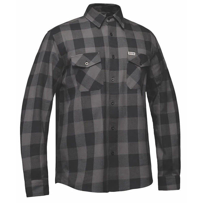Men's Black and Grey Long Sleeve Cotton Flannel Shirt - TW205.20