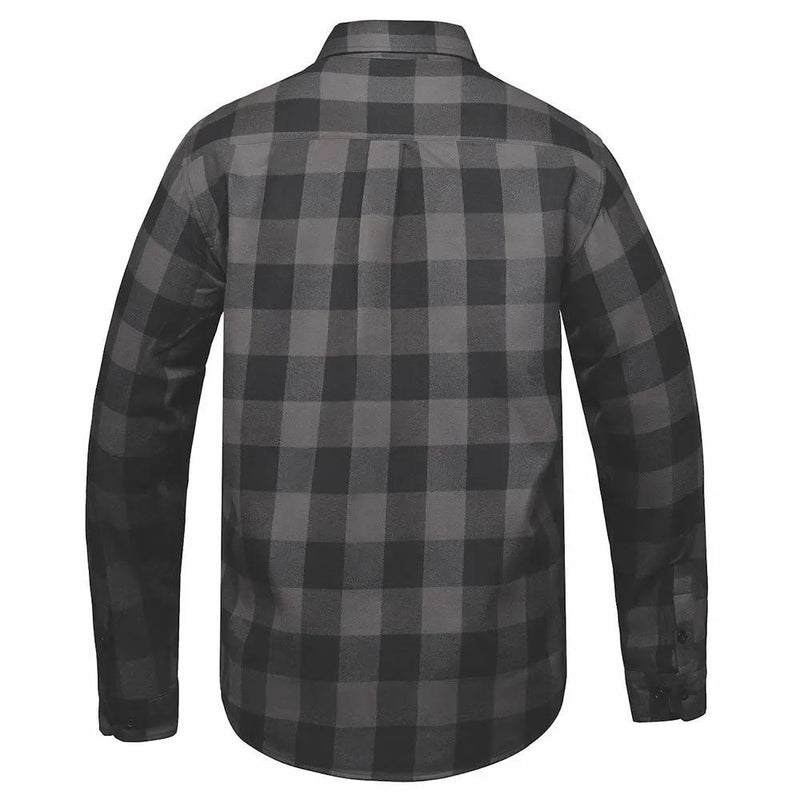 Men's Black and Grey Long Sleeve Cotton Flannel Shirt - TW205.20
