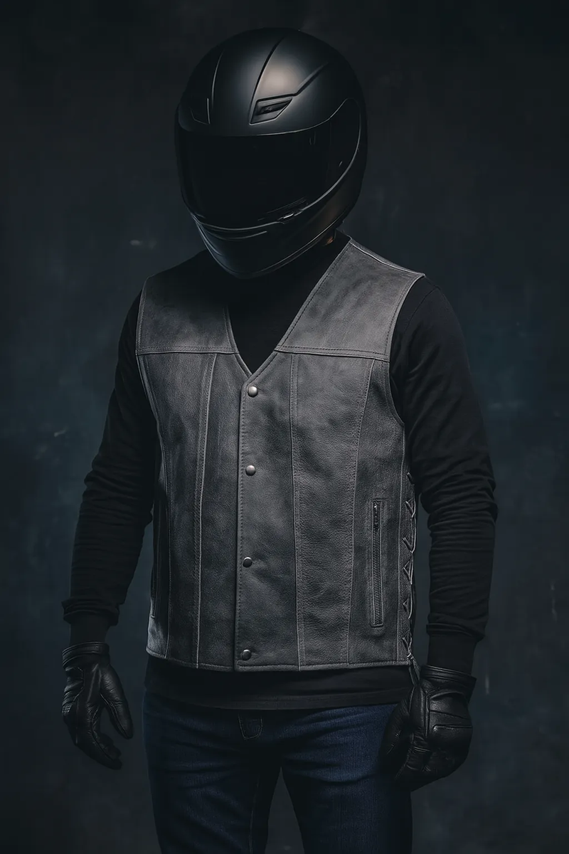 Tombstone - Mens Gray Leather Vest