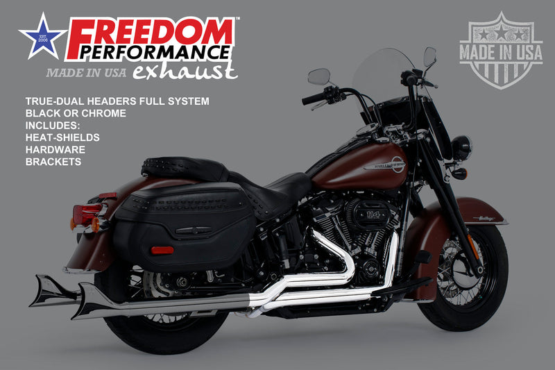 FREEDOM EXHAUST -  SOFTAIL RIGHT SIDE TUCK & UNDER TRUE-DUAL HEADERS ONLY (M8 SOFTAILS ONLY)
