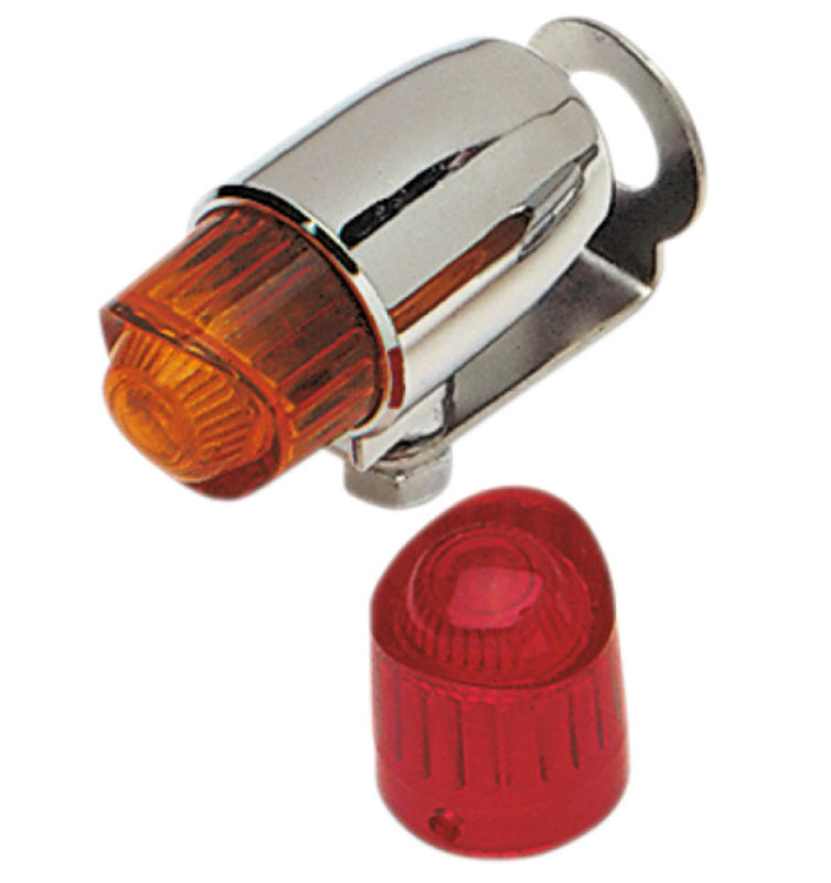 DRAG SPECIALTIES Pony Single Filament Light - Chrome - Amber / Red Lens