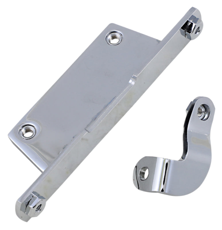 DRAG SPECIALTIES Replacement Oil Tank Bracket Set - Chrome - Softail