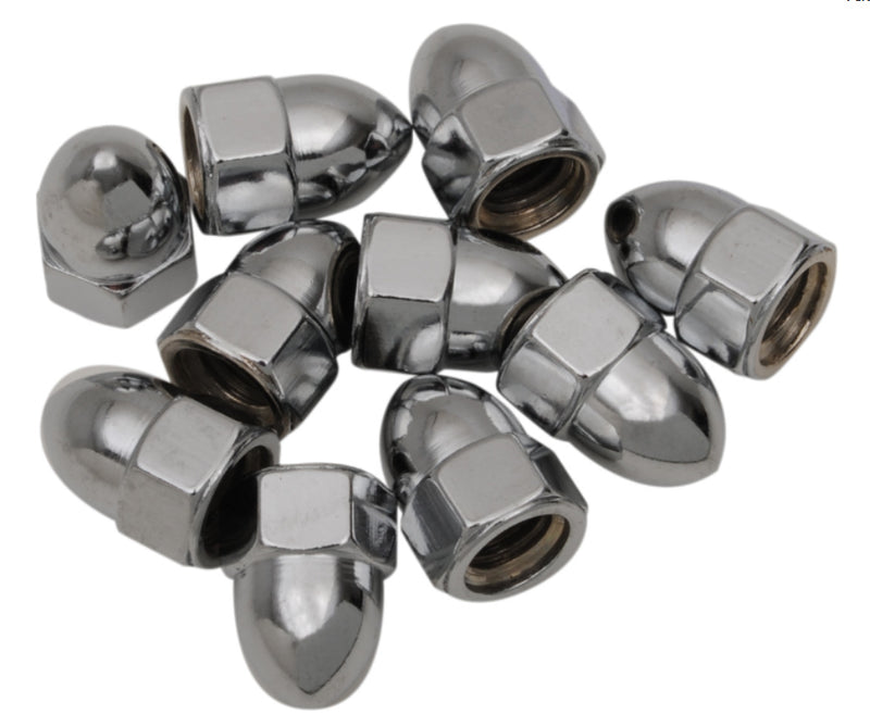 DRAG SPECIALTIES Chrome Acorn Nut - 7/16"-14 - 10 Pack