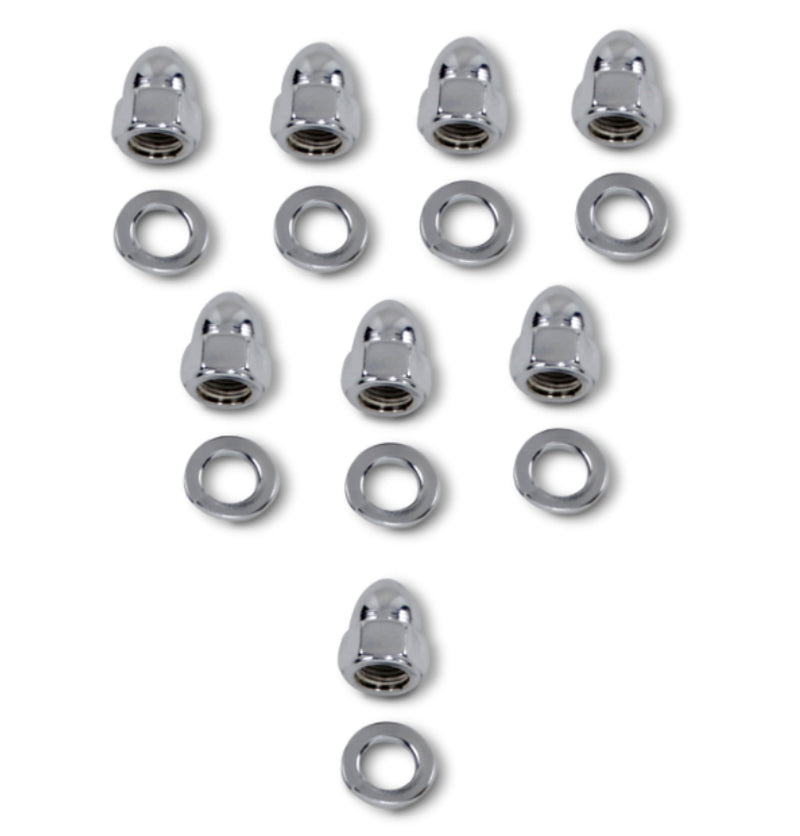 DRAG SPECIALTIES Replacement Cylinder Base Acorn Nut Set -  Chrome