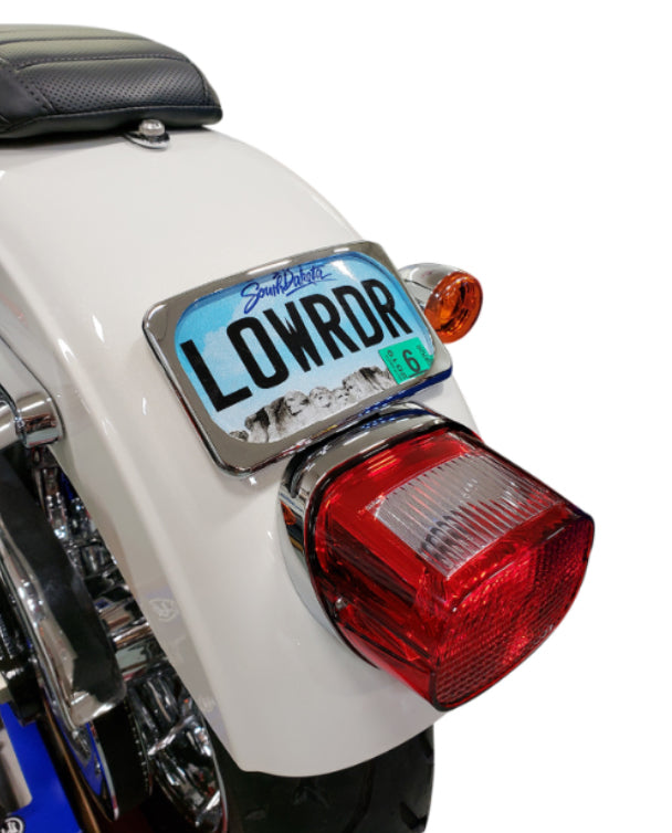 DRAG SPECIALTIES Large Radius Three-Bolt Style License Plate Mount Assembly - Chrome