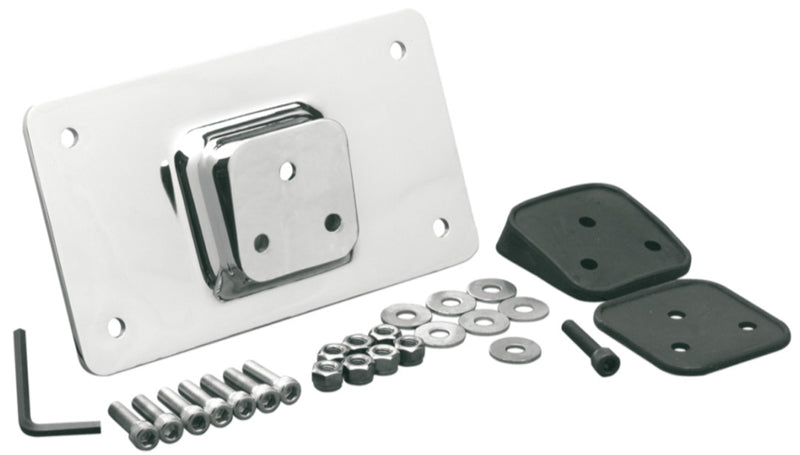 DRAG SPECIALTIES Flat Laydown Style Adjustable License Plate Fender Mount Kit - Chrome