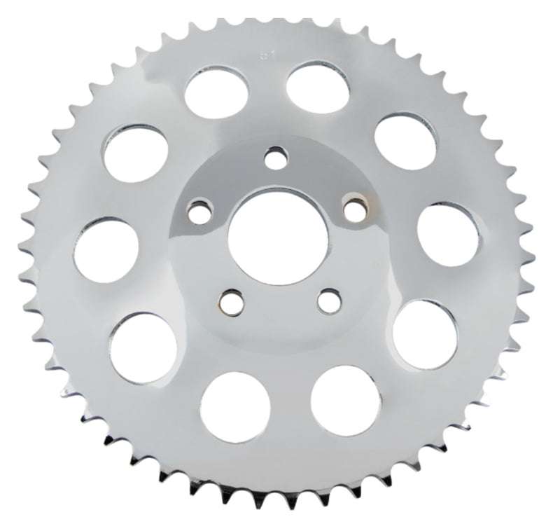 DRAG SPECIALTIES Replacement Carbon Steel 0.46" Offset Rear Sprocket - Chrome - 51 Tooth