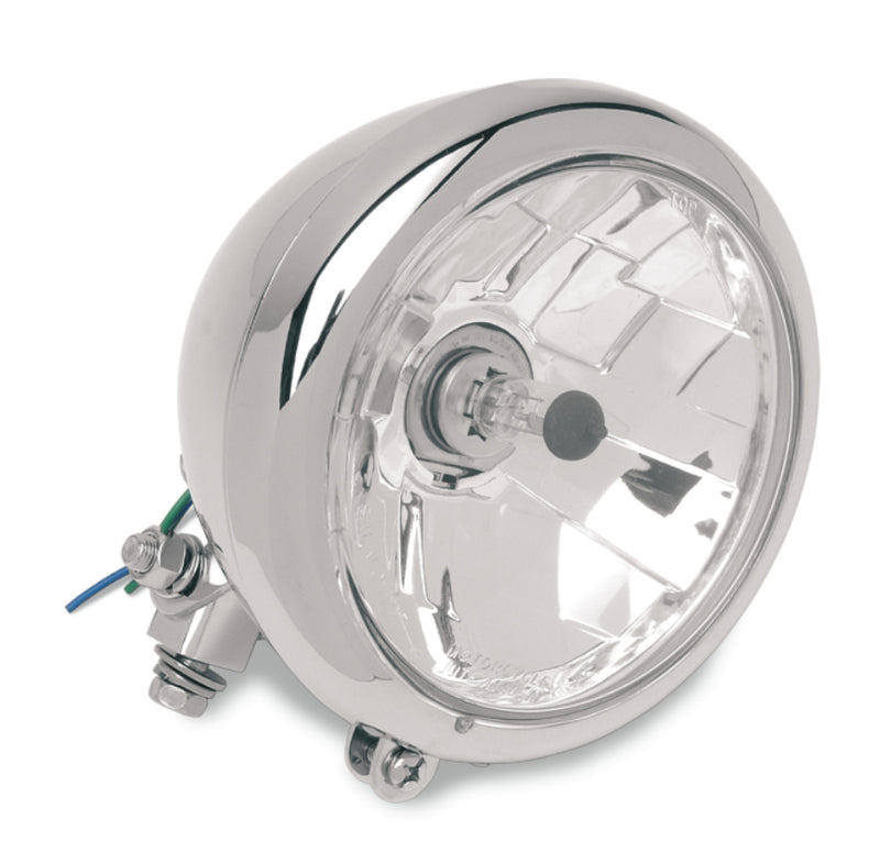 DRAG SPECIALTIES Chrome Diamond-Style Bottom-Mount 5-3/4" Headlight Assembly - Clear Lens