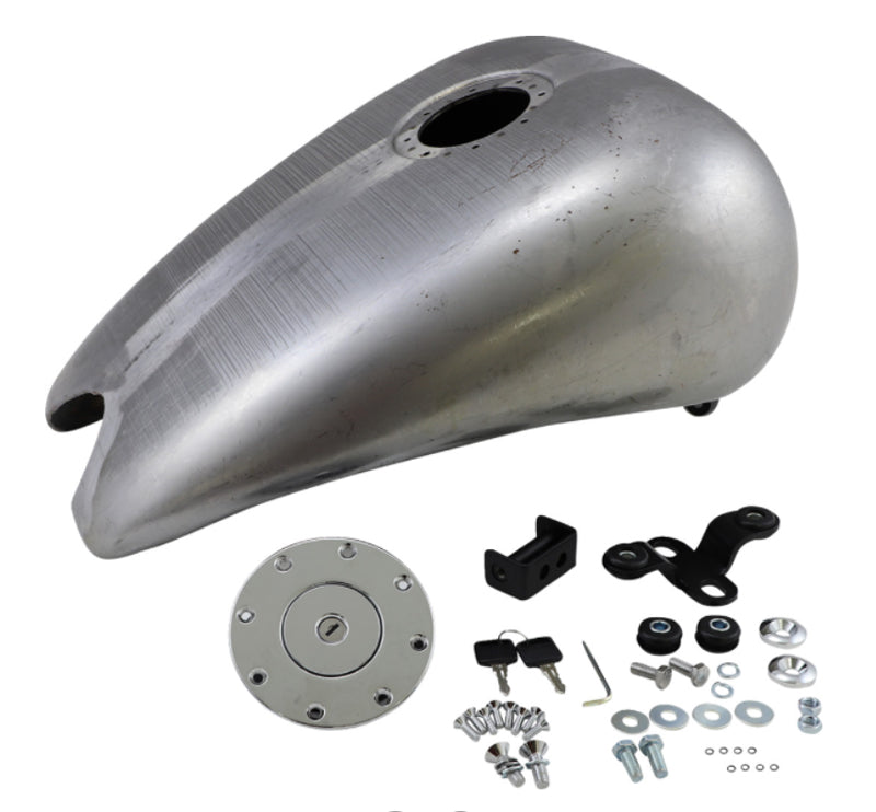 DRAG SPECIALTIES Replacement Softail Extended Gas Tank with Aero Cap - Raw - 4 Gallons