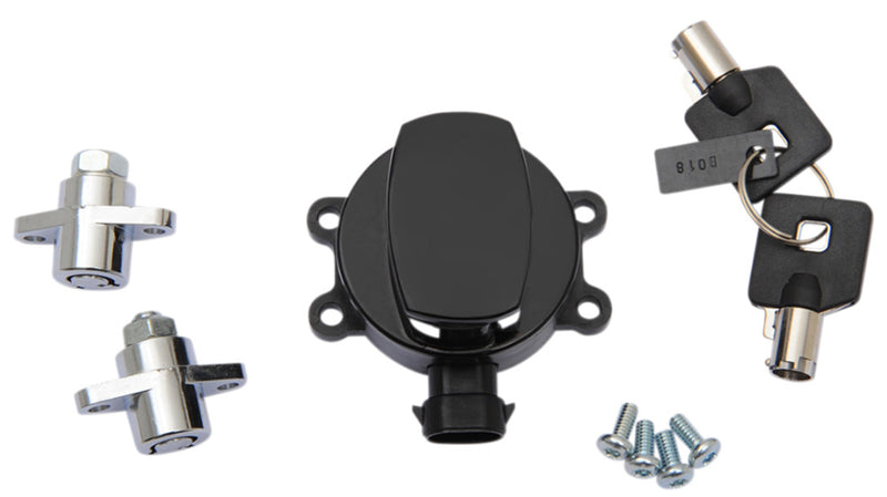 DRAG SPECIALTIES Replacement Side Hinge Ignition Switch with Saddlebag Lock Kit - Gloss Black