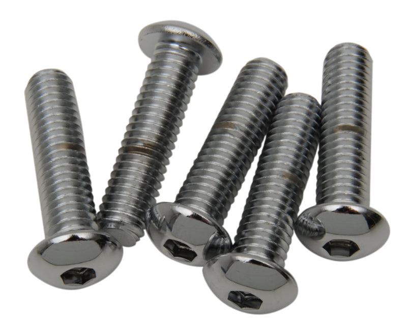 DRAG SPECIALTIES Replacement Button Head Bolts - Chrome - 3/8"-16 x 1-3/4" - 5 Pack