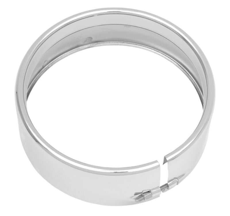 DRAG SPECIALTIES Replacement 1.80" Extended Coverage Headlight Trim Ring - Chrome - 5-3/4"