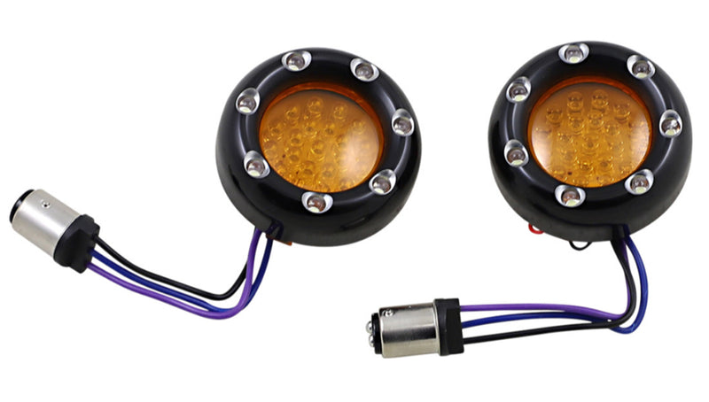 ARLEN NESS LED Light Kit for Factory Turn Signal Housing - Amber/White - Black