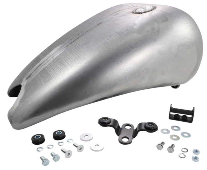 DRAG SPECIALTIES One-Piece Smooth-Top Style Extended Gas Tank with Screw-In Cap - Raw - Softail