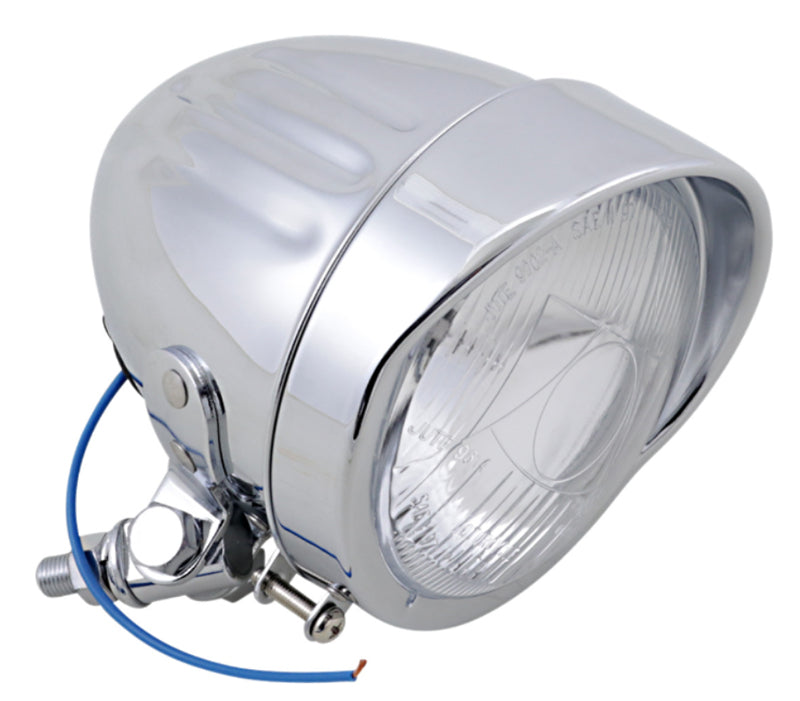 DRAG SPECIALTIES Replacement Grooved Spotlight Assembly with Built-in Visor - Chrome - 4 1/2"