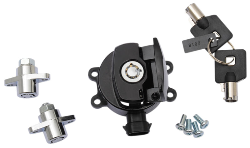DRAG SPECIALTIES Replacement Side Hinge Ignition Switch with Saddlebag Lock Kit - Gloss Black
