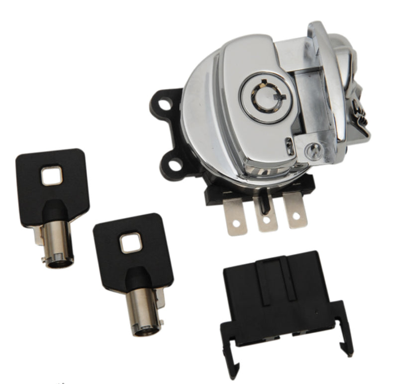 DRAG SPECIALTIES Replacement Ignition Switch - Chrome Skull - Chrome Housing