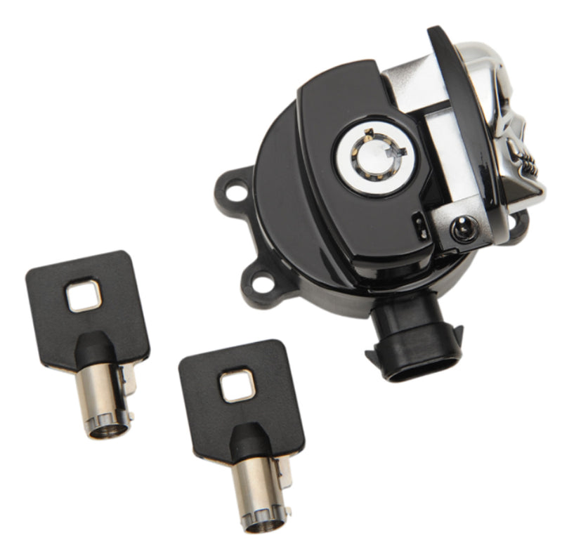 DRAG SPECIALTIES Replacement Ignition Switch - Chrome Skull - Black Housing