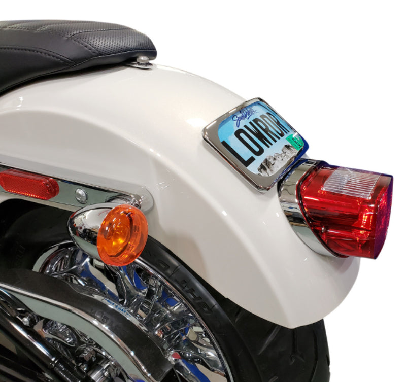 DRAG SPECIALTIES Large Radius Three-Bolt Style License Plate Mount Assembly - Chrome