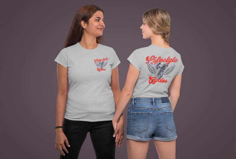 LIFESTYLE CYCLE Womens Motor Wings Shirt - Grey