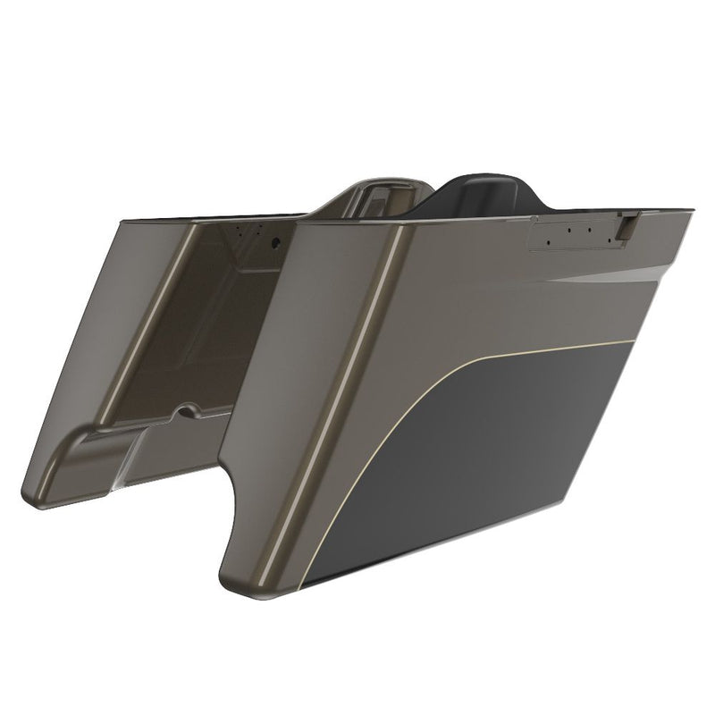Advanblack Road King Style Two Tone 4.5'' Stretched Saddlebag Bottoms for 2014-2023 Harley Davidson Touring
