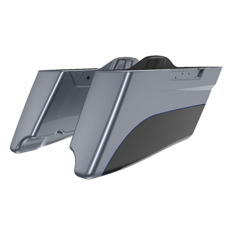 Advanblack Road King Style Two Tone CVO Style Tapered Stretched Saddlebag Bottoms for 2014-2023 Harley Touring