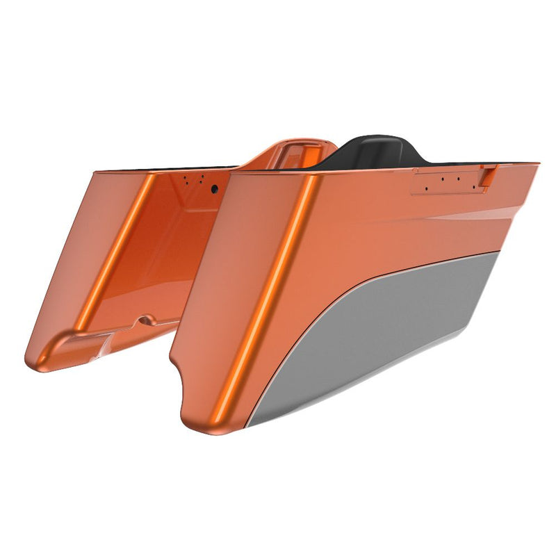 Advanblack Road King Style Two Tone CVO Style Tapered Stretched Saddlebag Bottoms for 2014-2023 Harley Touring