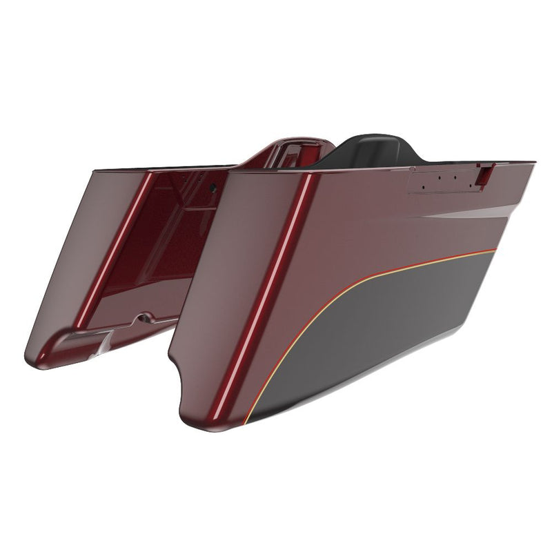 Advanblack Road King Style Two Tone CVO Style Tapered Stretched Saddlebag Bottoms for 2014-2023 Harley Touring