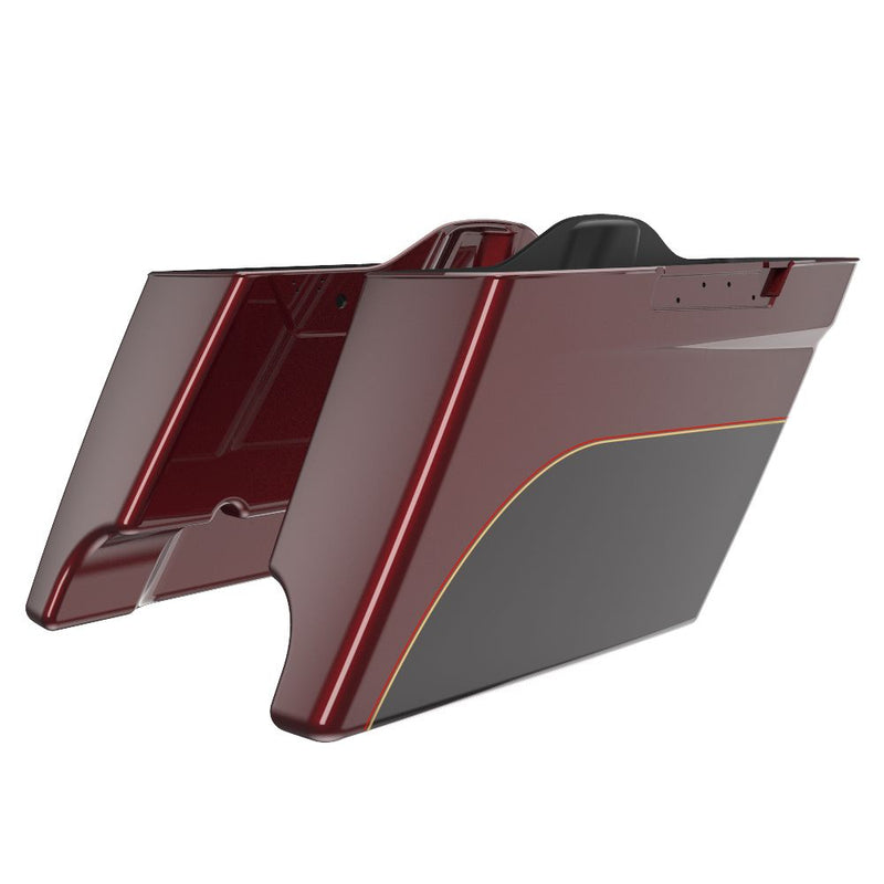 Advanblack Road King Style Two Tone 4.5'' Stretched Saddlebag Bottoms for 2014-2023 Harley Davidson Touring