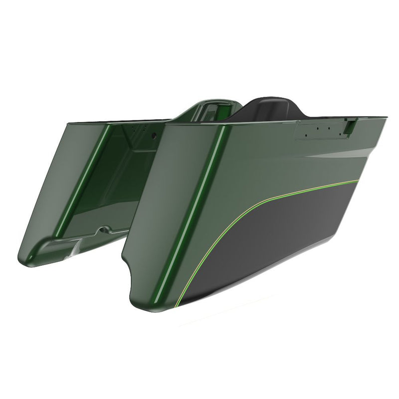 Advanblack Road King Style Two Tone CVO Style Tapered Stretched Saddlebag Bottoms for 2014-2023 Harley Touring