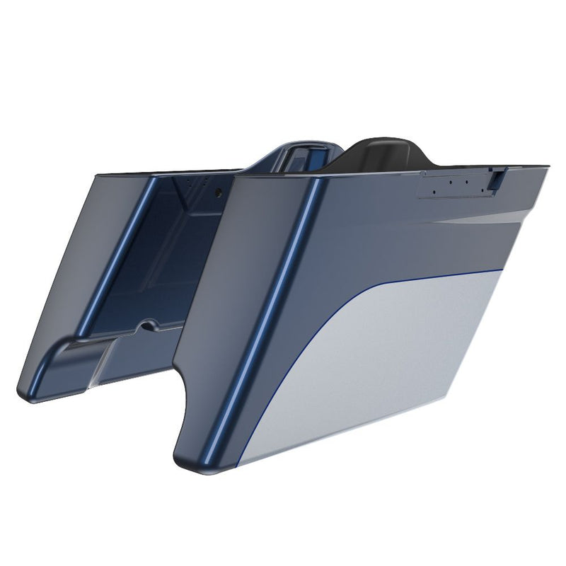 Advanblack Road King Style Two Tone 4.5'' Stretched Saddlebag Bottoms for 2014-2023 Harley Davidson Touring