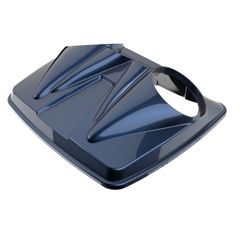 Advanblack Dual 8'' Speaker Lids for Advanblack / OEM Harley Rushmore Razor, Chopped & King Rear Tour Trunk Pack