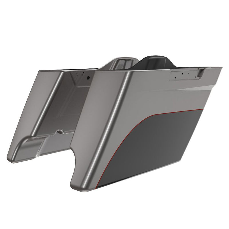 Advanblack Road King Style Two Tone 4.5'' Stretched Saddlebag Bottoms for 2014-2023 Harley Davidson Touring