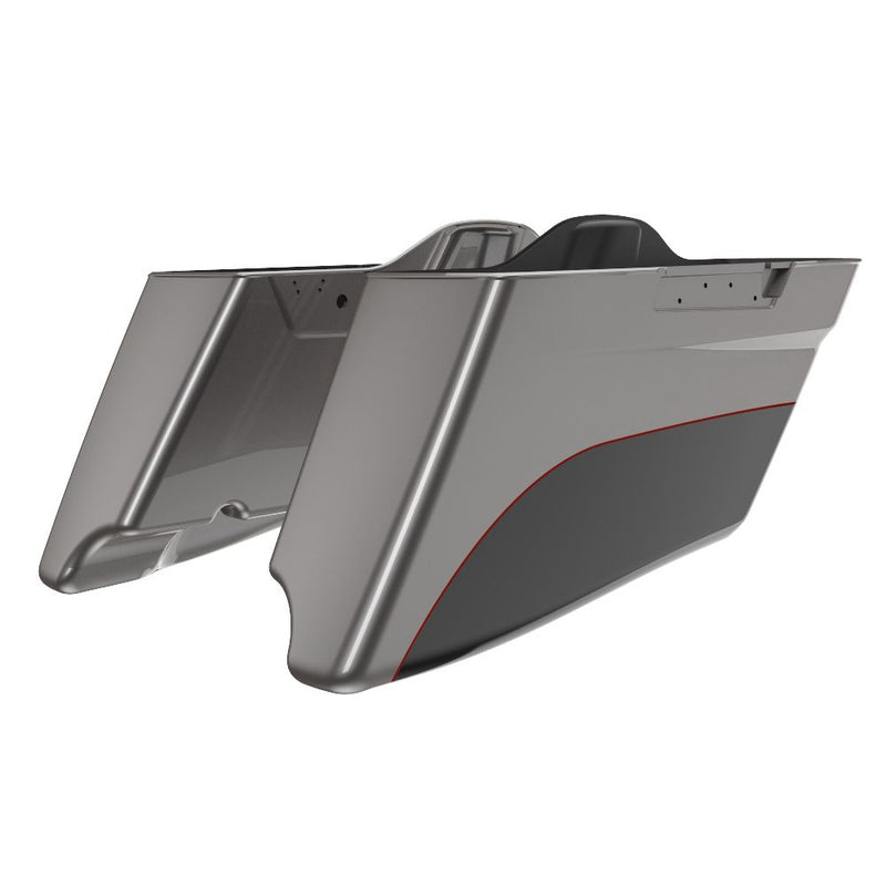 Advanblack Road King Style Two Tone CVO Style Tapered Stretched Saddlebag Bottoms for 2014-2023 Harley Touring