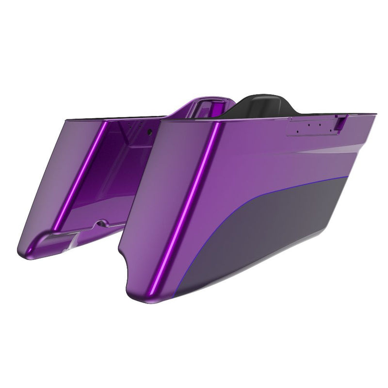 Advanblack Road King Style Two Tone CVO Style Tapered Stretched Saddlebag Bottoms for 2014-2023 Harley Touring