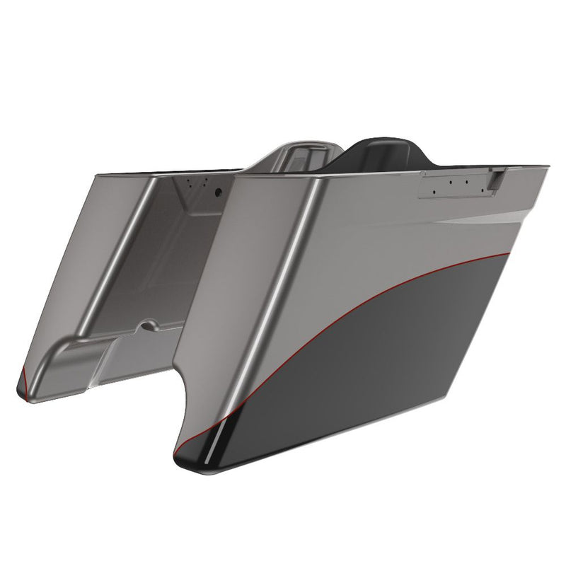 Advanblack Custom Two Tone 4.5'' Stretched Saddlebag Bottoms for 2014-2023 Harley Davidson Touring