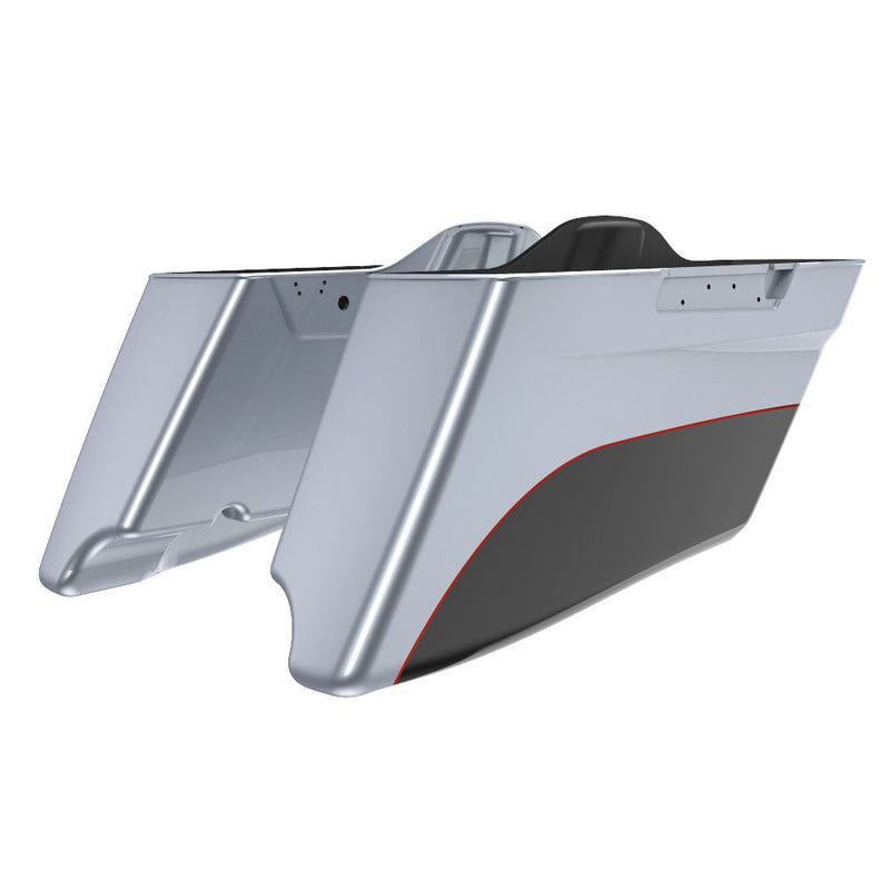 Advanblack Road King Style Two Tone CVO Style Tapered Stretched Saddlebag Bottoms for 2014-2023 Harley Touring