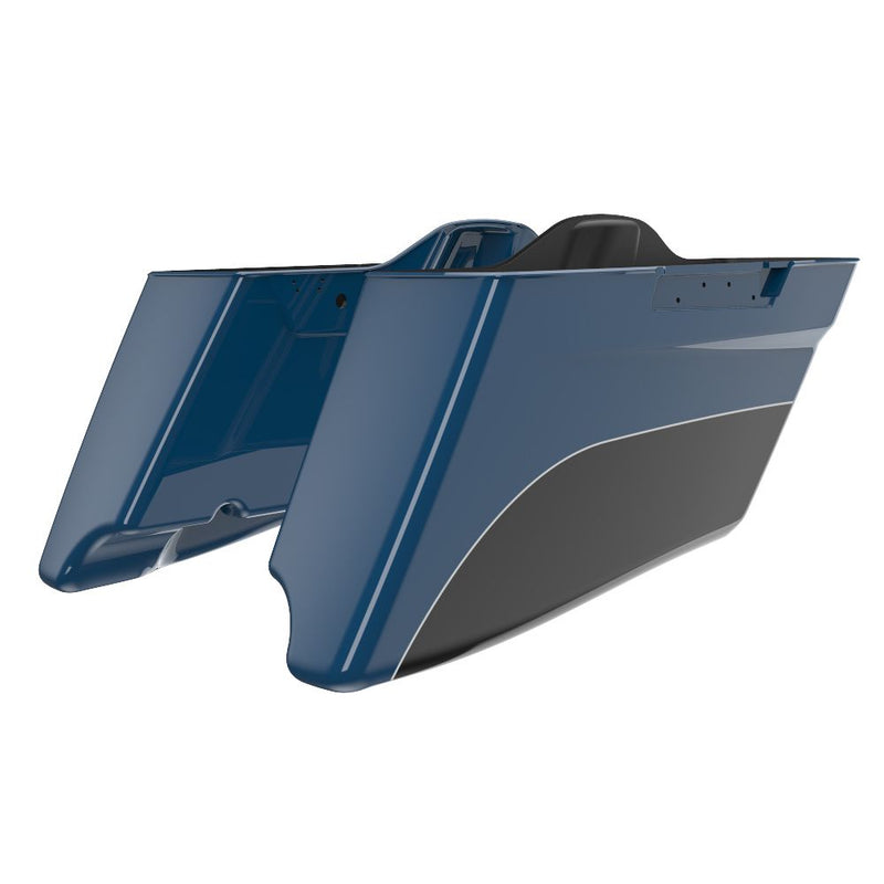 Advanblack Road King Style Two Tone CVO Style Tapered Stretched Saddlebag Bottoms for 2014-2023 Harley Touring