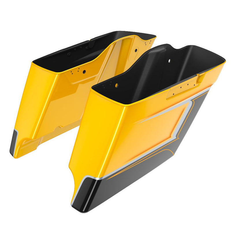 Advanblack Custom Two Tone 4.5'' Stretched Saddlebag Bottoms for 2014-2023 Harley Davidson Touring