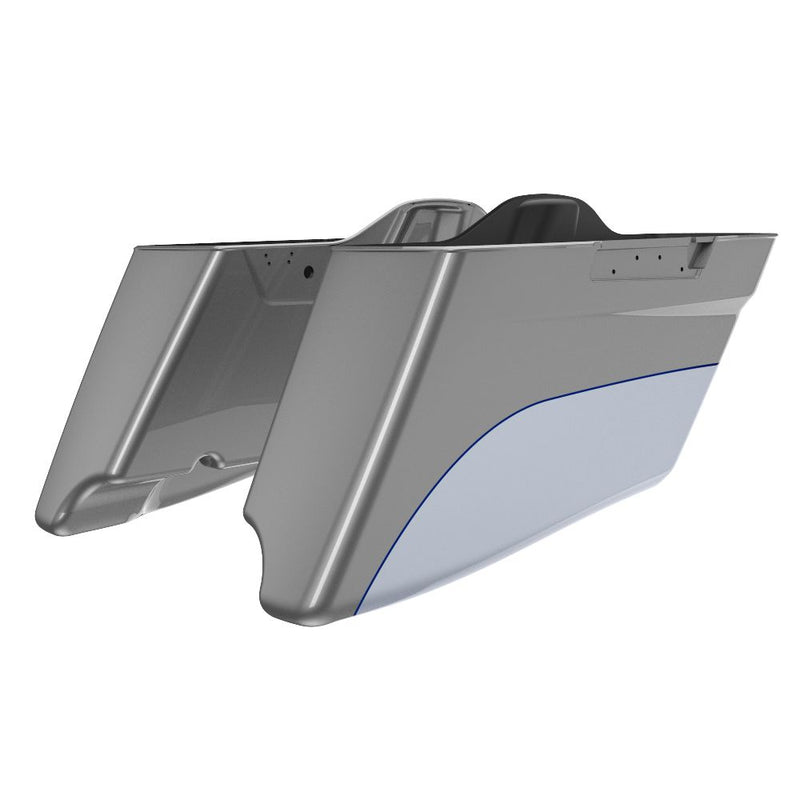 Advanblack Road King Style Two Tone CVO Style Tapered Stretched Saddlebag Bottoms for 2014-2023 Harley Touring