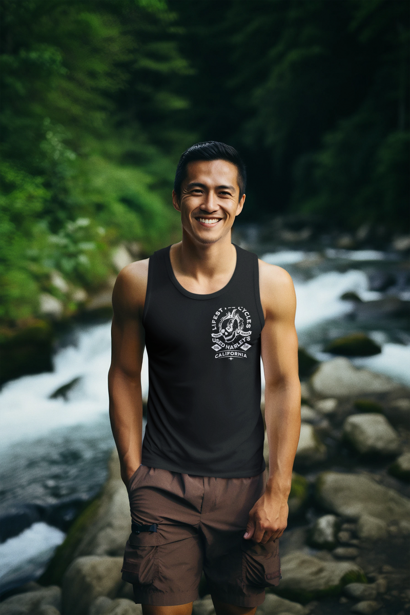 LIFESTYLE CYCLES Used Harley Skull Mens Tank
