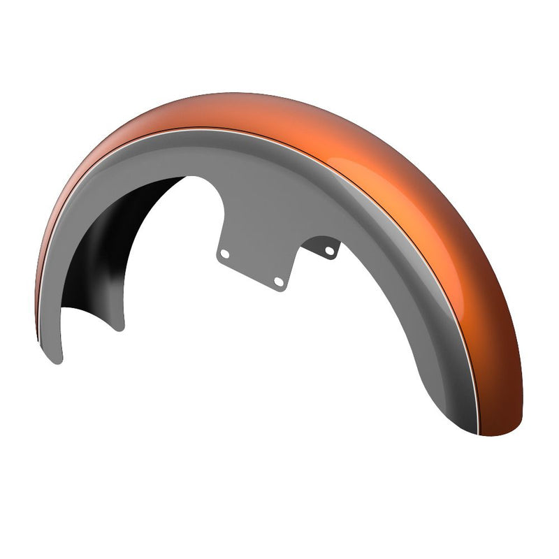 Advanblack Custom Two Tone 19" Reveal Wrapper Hugger Front Fender For '09-'23 Harley Touring