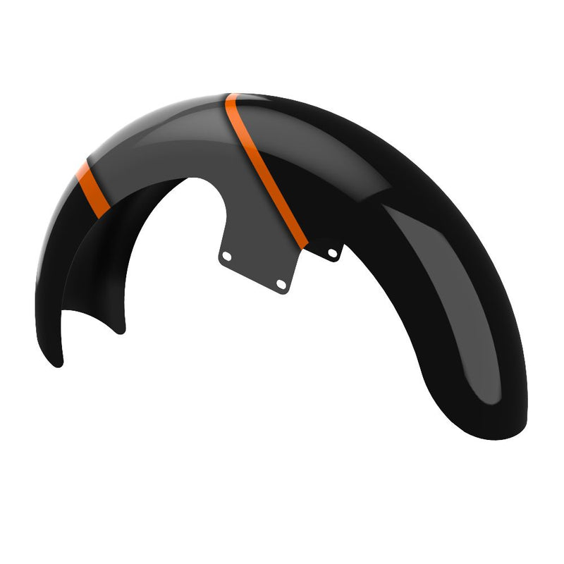Advanblack Custom Two Tone 21" Reveal Wrapper Hugger Front Fender For '09-'23 Harley Touring