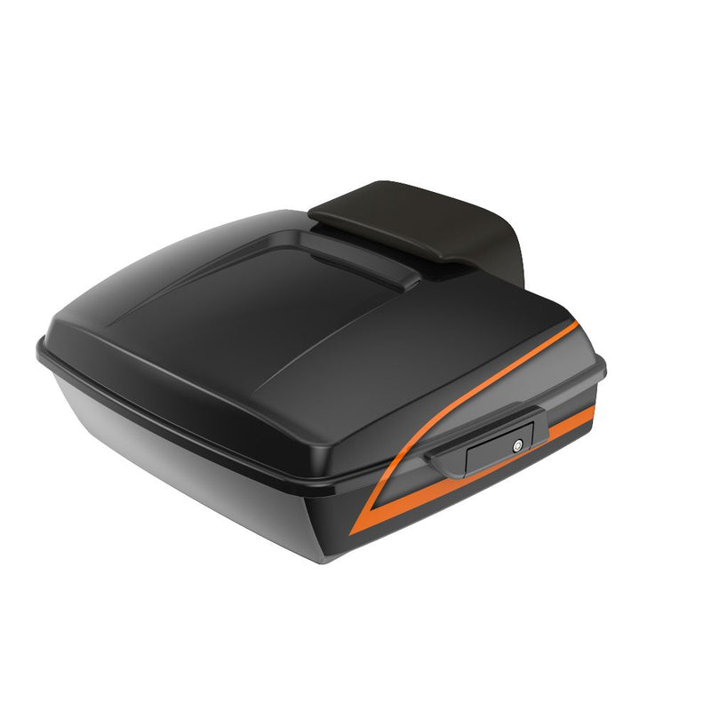 Advanblack APEX RUSHMORE CHOPPED Rear Tour Trunk Pack FOR '97-'25 HARLEY TOURING / SOFTAIL