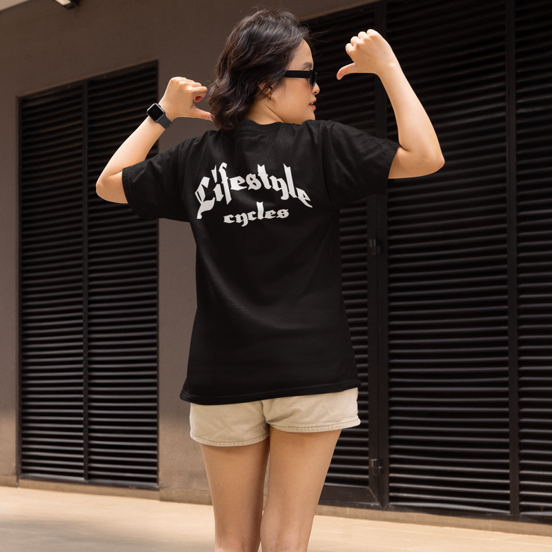 LIFESTYLE CYCLES Womens Playing Card V-Neck - Black