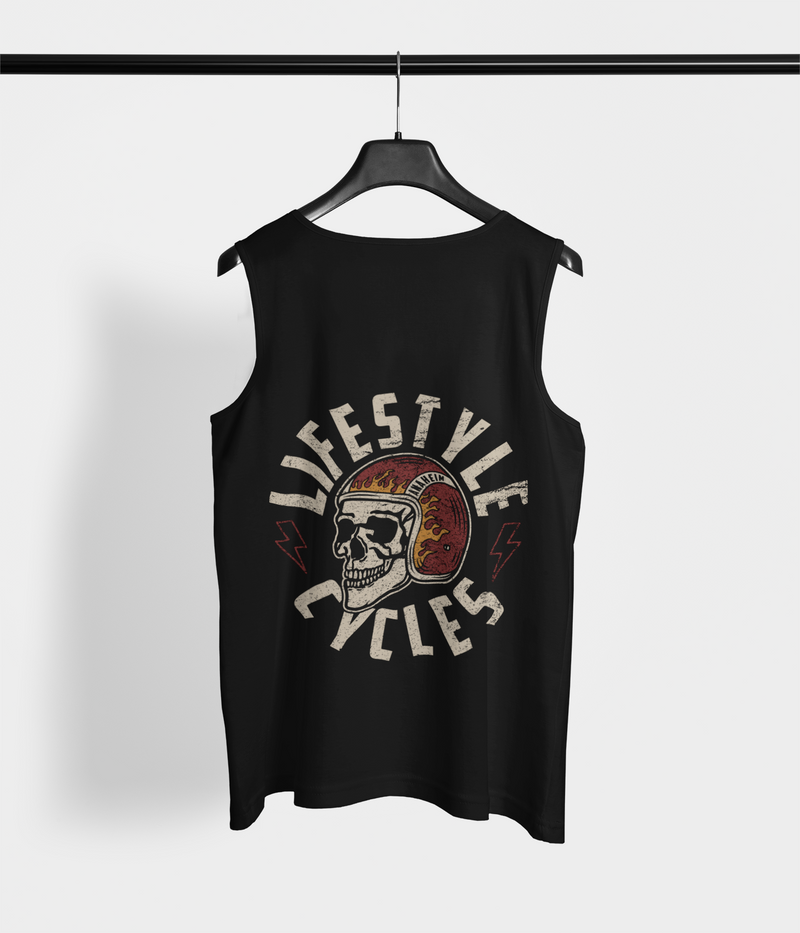LIFESTYLE CYCLES Anaheim Skull Tank - Black