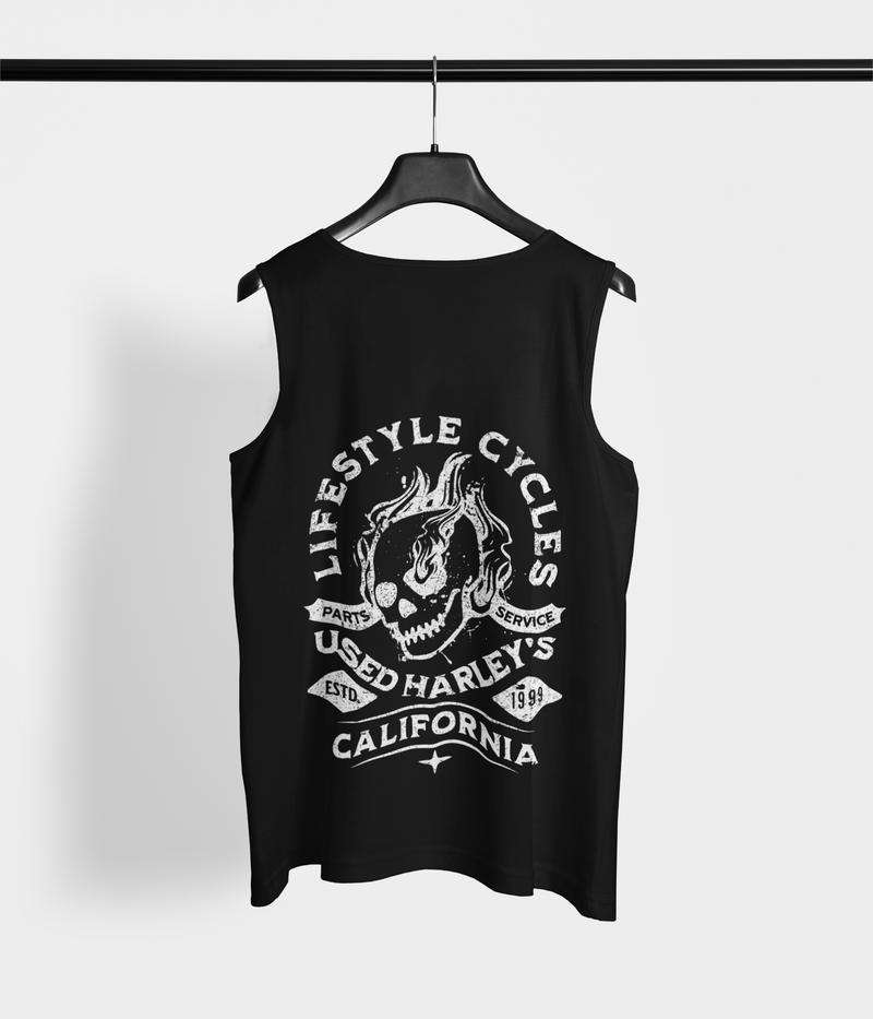 LIFESTYLE CYCLES Used Harley Skull Mens Tank